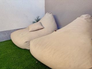 Puffs jardín beige - 2 uds.