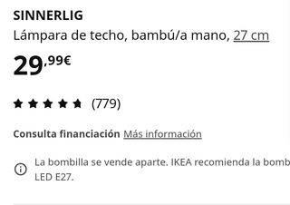 Lámpara techo IKEA