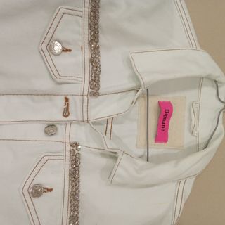 Chaqueta vaquera blanca-perlas