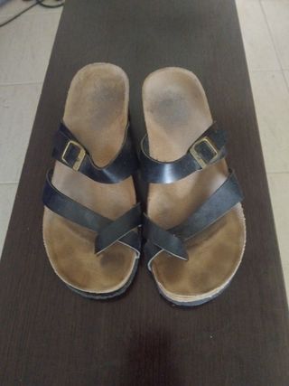 Sandalias piel negras