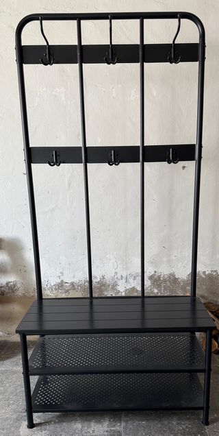 Perchero zapatero metálico negro