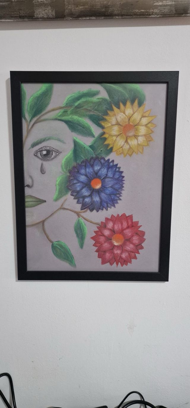 Dipinto originale - Fiori e viso