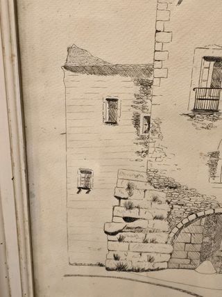 Dibujo antiguo A. Ximenis - Plaza del Pallol