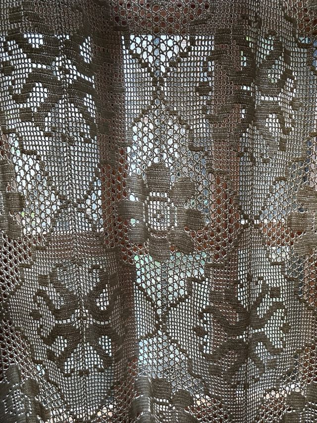 Cortina encaje beige - 2 piezas