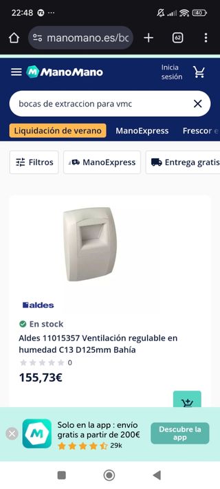 Extractor de Ventilación ALDES Cocina y Baños