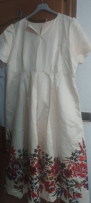 Vestido beige estampado floral