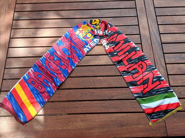 Bufanda seda Barça-Milán Final Copa Europa 1994