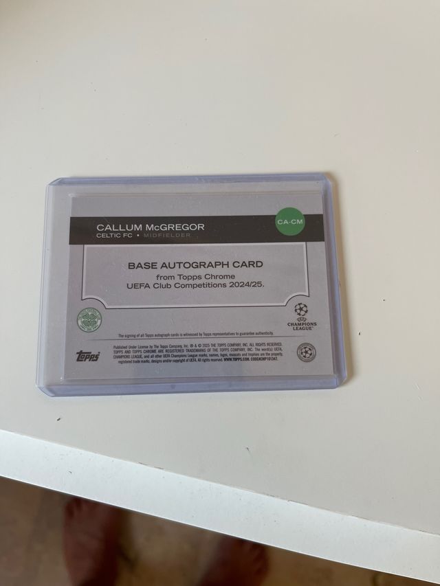 Carta Callum McGregor Topps Chrome 106/150