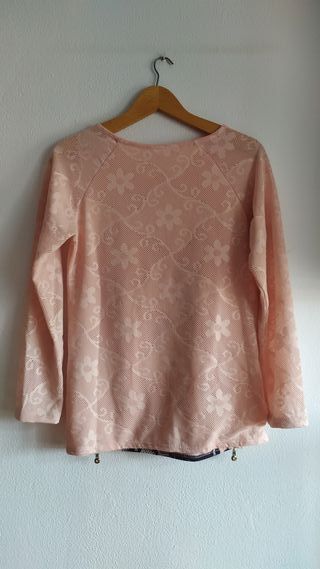 Blusa, jersey fino, salmón claro mujer