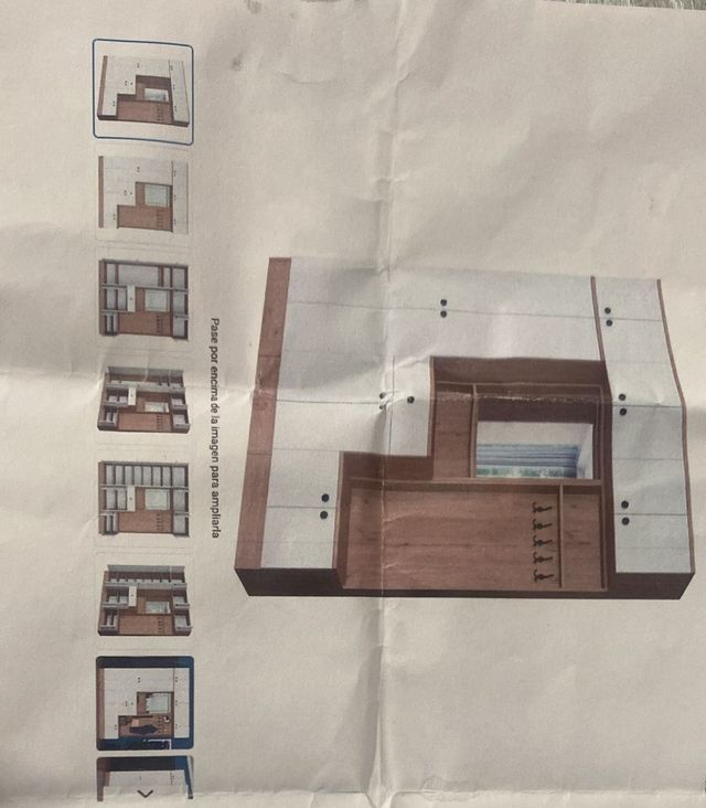 Vestidor modular Nuevo con espejo marrón y blanco