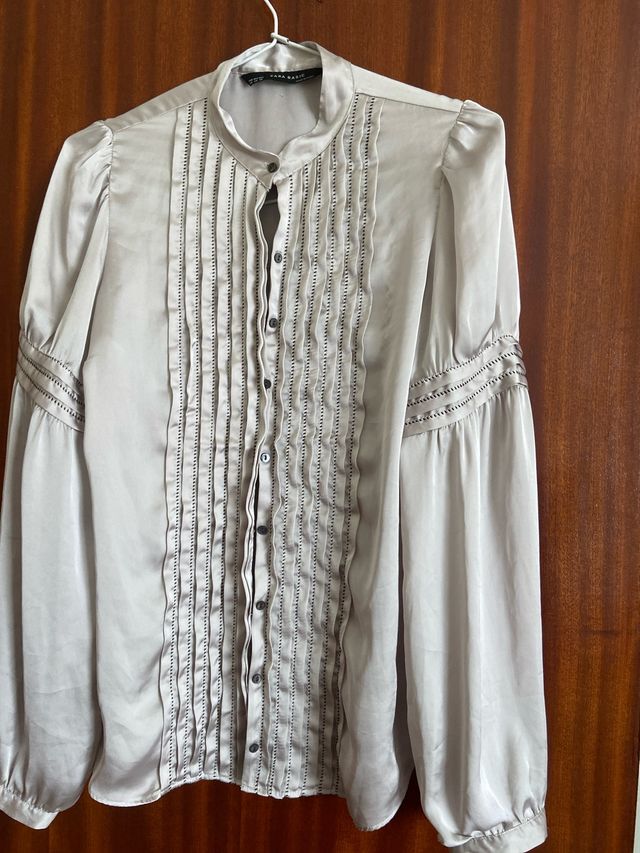 Blusa Zara Basic XS beige