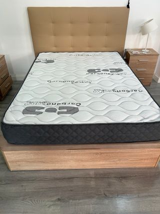 Cabecero cama beige - Piel sintética