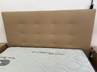 Cabecero cama beige - Piel sintética