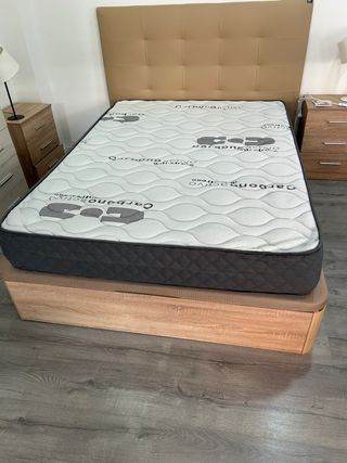 Cabecero cama beige - Piel sintética