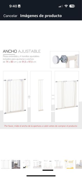 Barrera seguridad mascotas PawHut 74-97cm