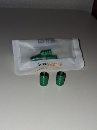 Tapones válvula/coche, - Aluminio Verde