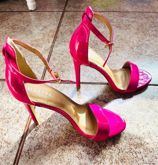 Sandalias tacón MARYAZ fucsia 37