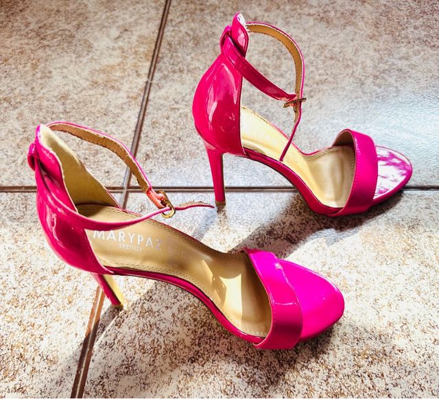 Sandalias tacón MARYAZ fucsia 37