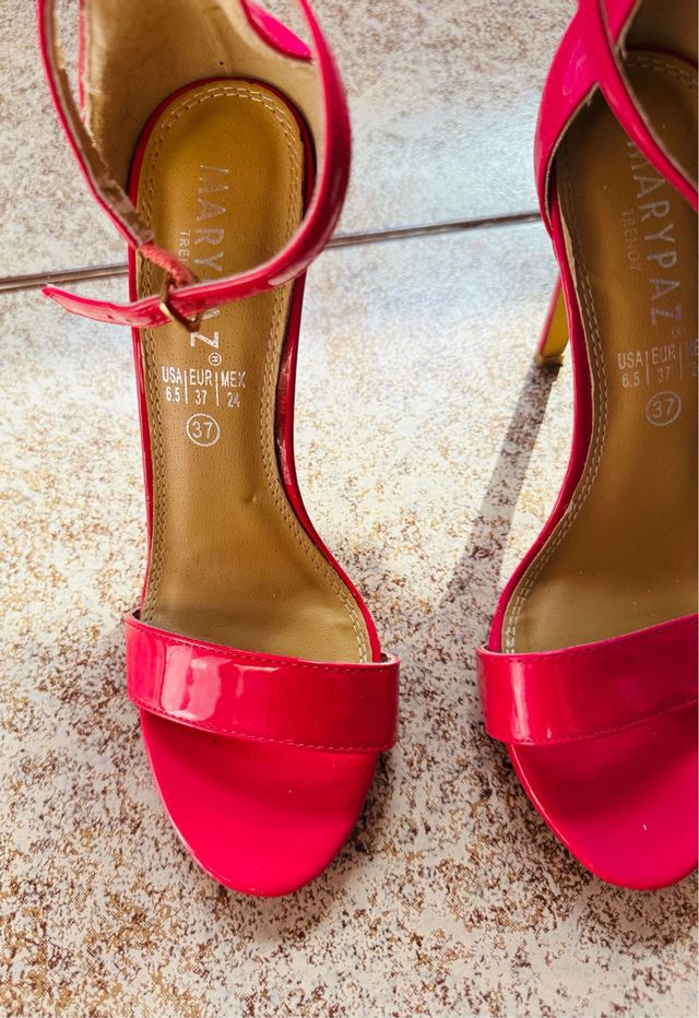 Sandalias tacón MARYAZ fucsia 37