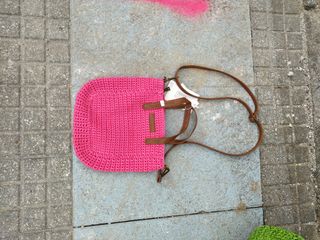 Bolso crochet rosa