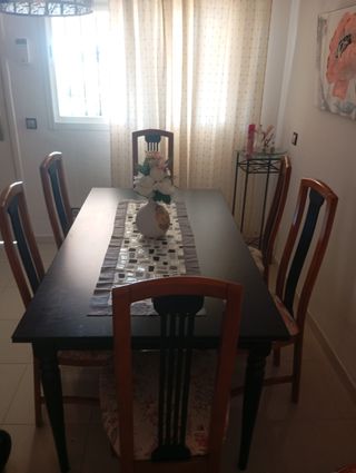 Mesa comedor negra 6 sillas
