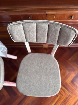 4 sillas comedor beige metal