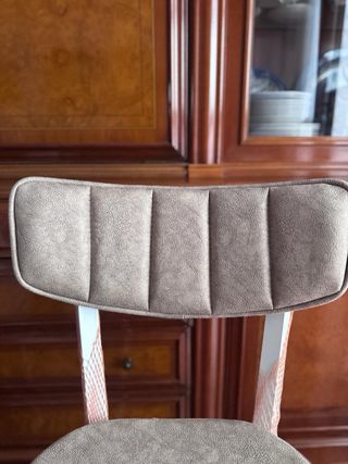 4 sillas comedor beige metal