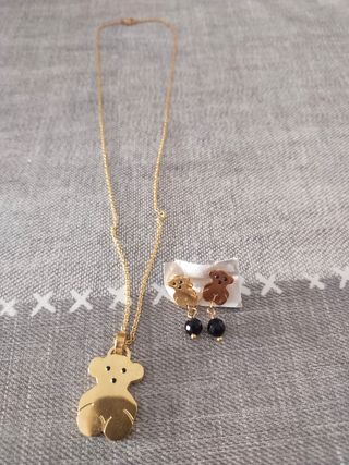  Collar y pendientes oso 