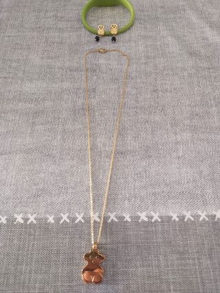  Collar y pendientes oso 
