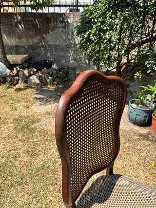 4 sillas vintage madera mimbre