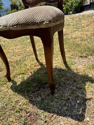 4 sillas vintage madera mimbre