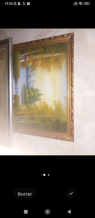 Cuadro paisaje - marco dorado