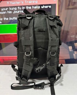 Mochila táctica negra 50L - Parche EEUu