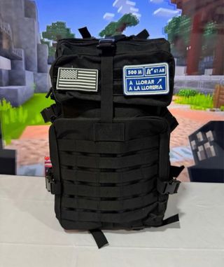 Mochila táctica negra 50L - Parche EEUu