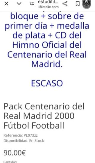 Centenario Real Madrid:  Conmemorativo FNMT