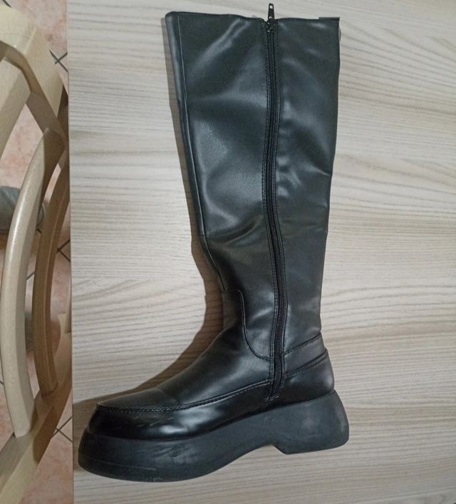 Stivali alti neri ecopelle - n.37