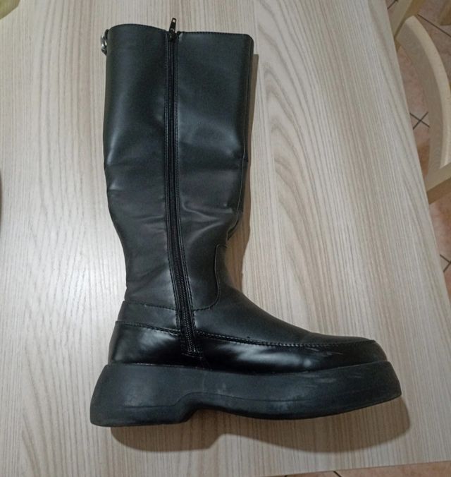 Stivali alti neri ecopelle - n.37