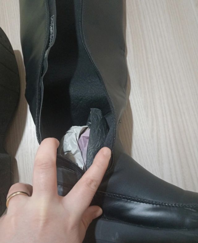 Stivali alti neri ecopelle - n.37