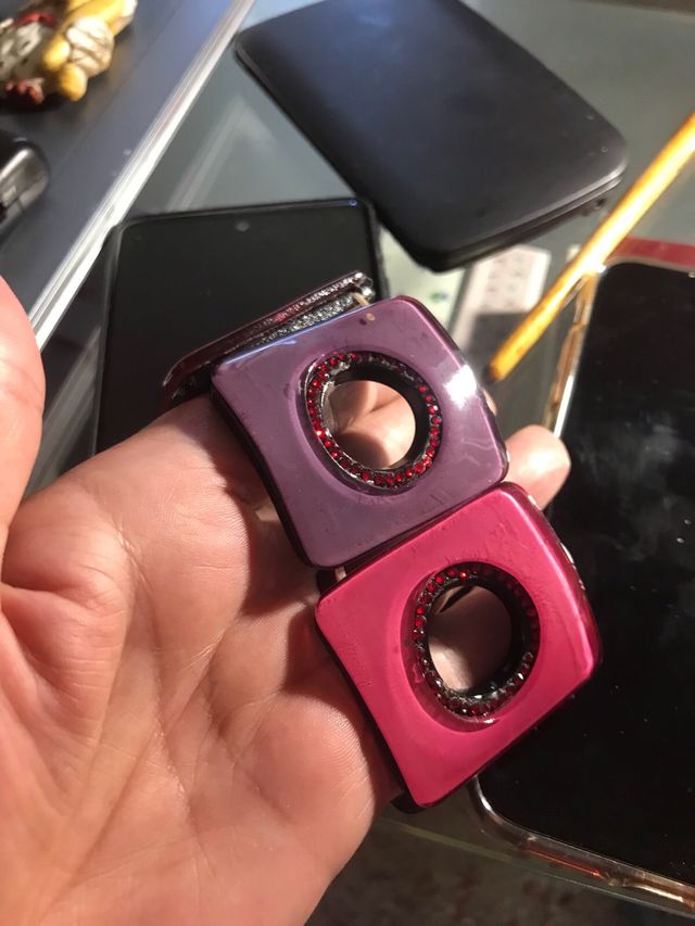 Bracciale vintage rosa e viola