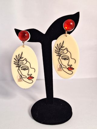 Pendientes bisutería diseño - Plata