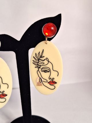 Pendientes bisutería diseño - Plata
