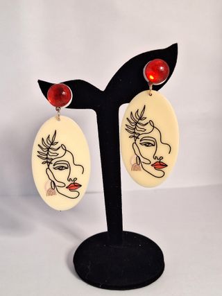 Pendientes bisutería diseño - Plata