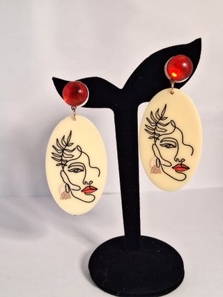 Pendientes bisutería diseño - Plata
