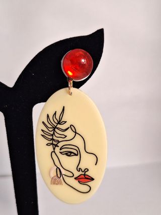 Pendientes bisutería diseño - Plata