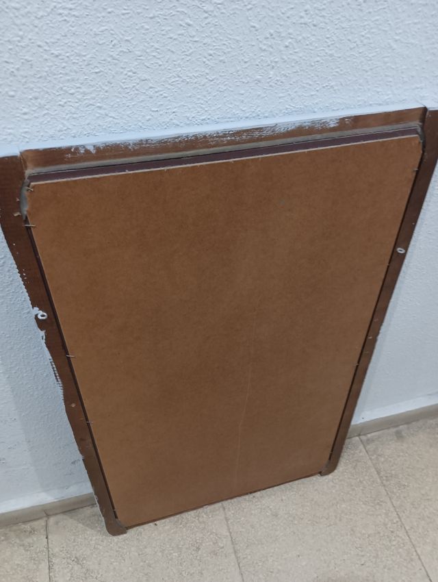 Espejo rectangular azul y blanco