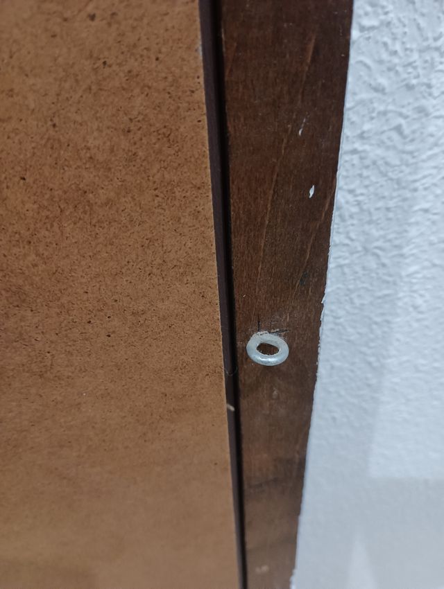 Espejo rectangular azul y blanco