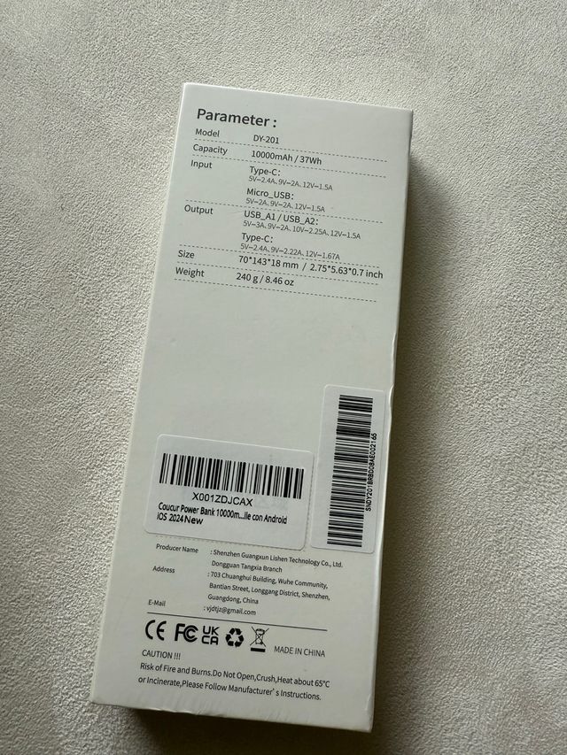 Power Bank Coucur DY-201 10000mAh