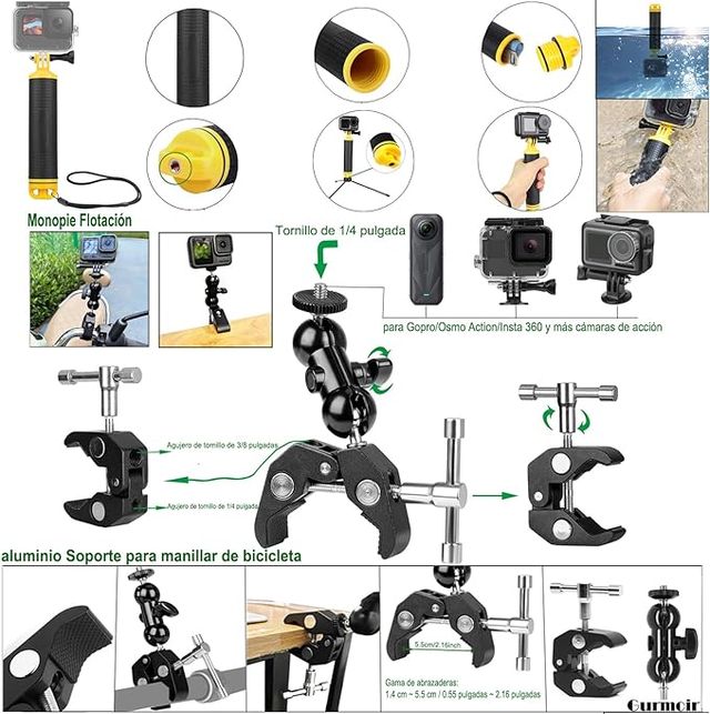 Kit GoPro Gurmoir: Accesorios Cámara