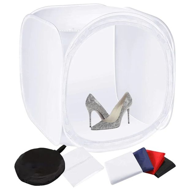 Mini estudio fotográfico 80x80x80cm y dos lámparas