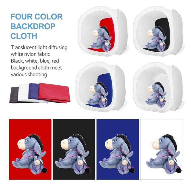 Mini estudio fotográfico 80x80x80cm y dos lámparas